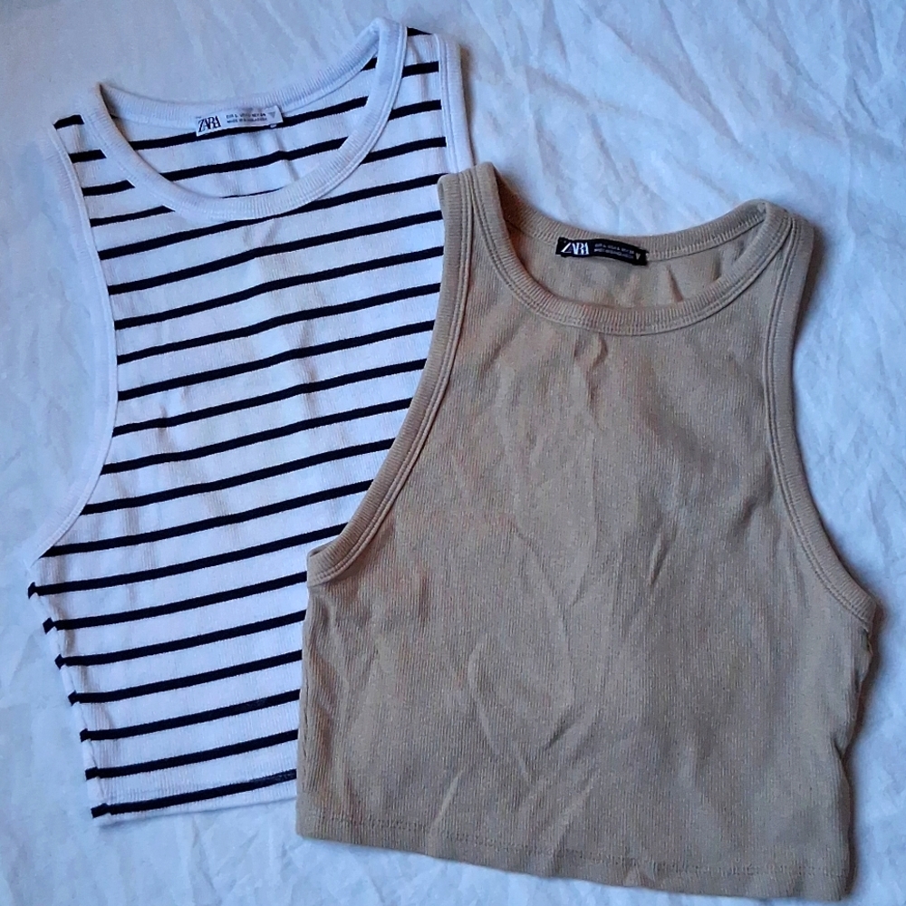 "Clear Out" Zara Ribbed Tank Top Bundle L
